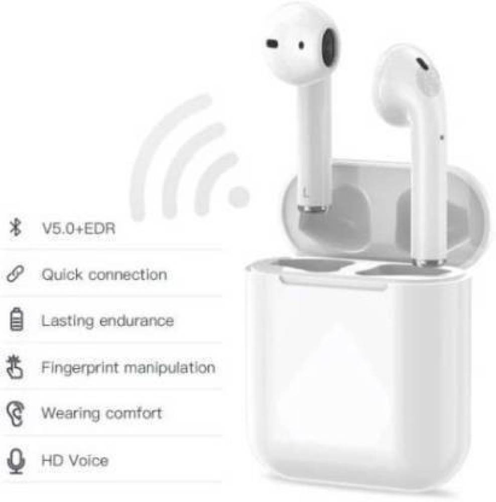 INDIRULERS Best Deep Bass air.pods Bluetooth Headset (White, True Wireless)