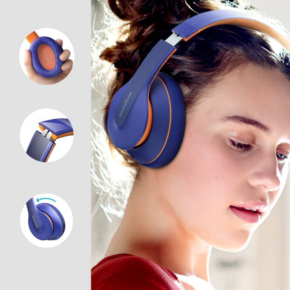 Soundcore by Anker Life Q10 with Fast Charging Bluetooth Headset (Blue, On the Ear)