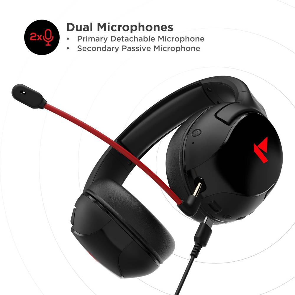 boAt Immortal IM1300 Bluetooth Gaming Headset (Black Sabre, On the Ear)