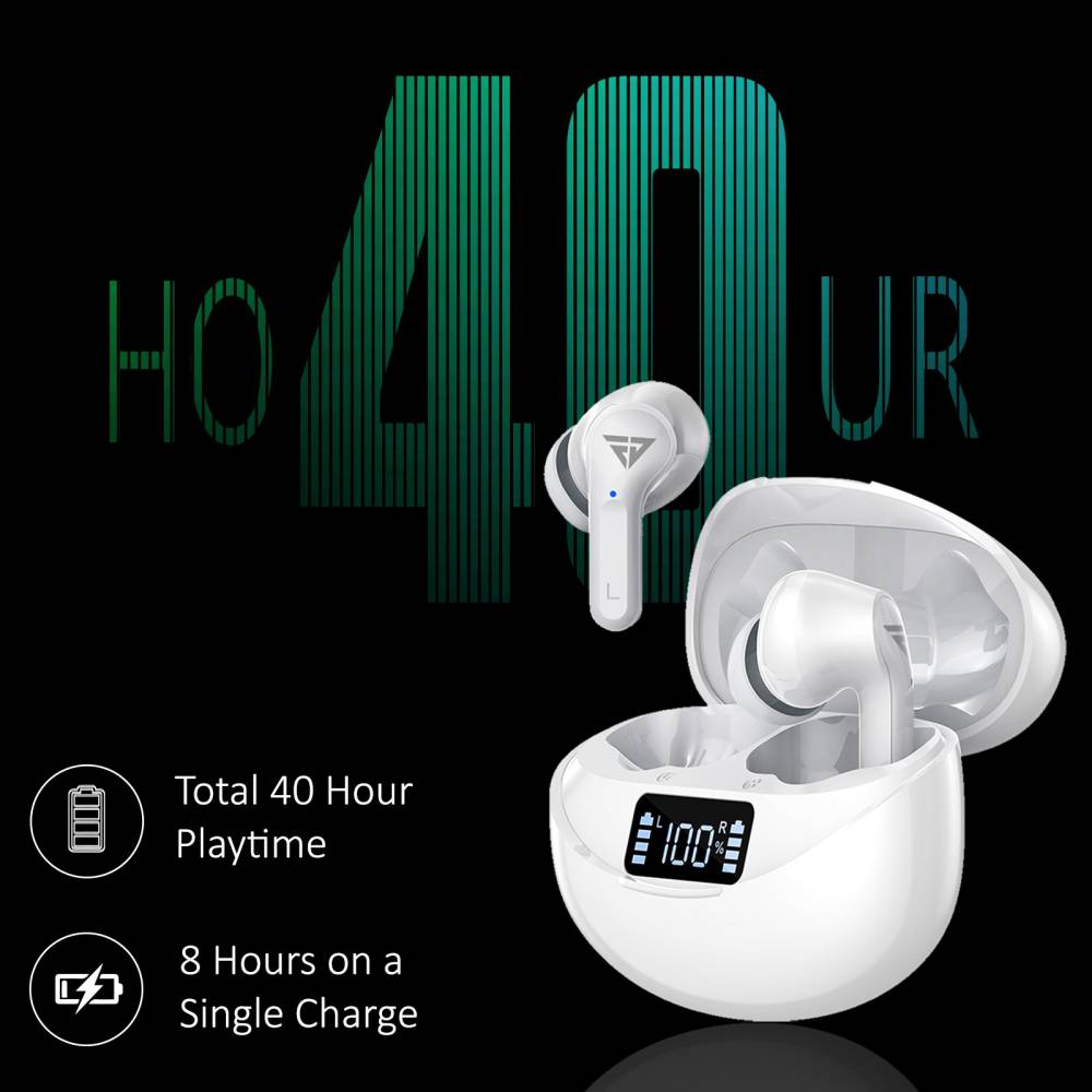 FUR JADEN AirJams Pro True Wireless Earbuds Bluetooth 5.1 Earphones Bluetooth Headset (Black, True Wireless)