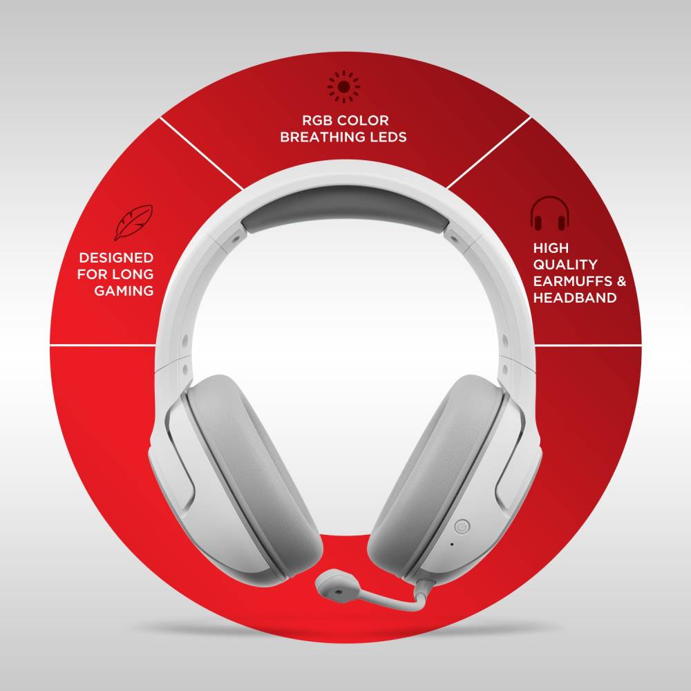 boAt Immortal IM1300 Bluetooth Gaming Headset (White Sabre, On the Ear)