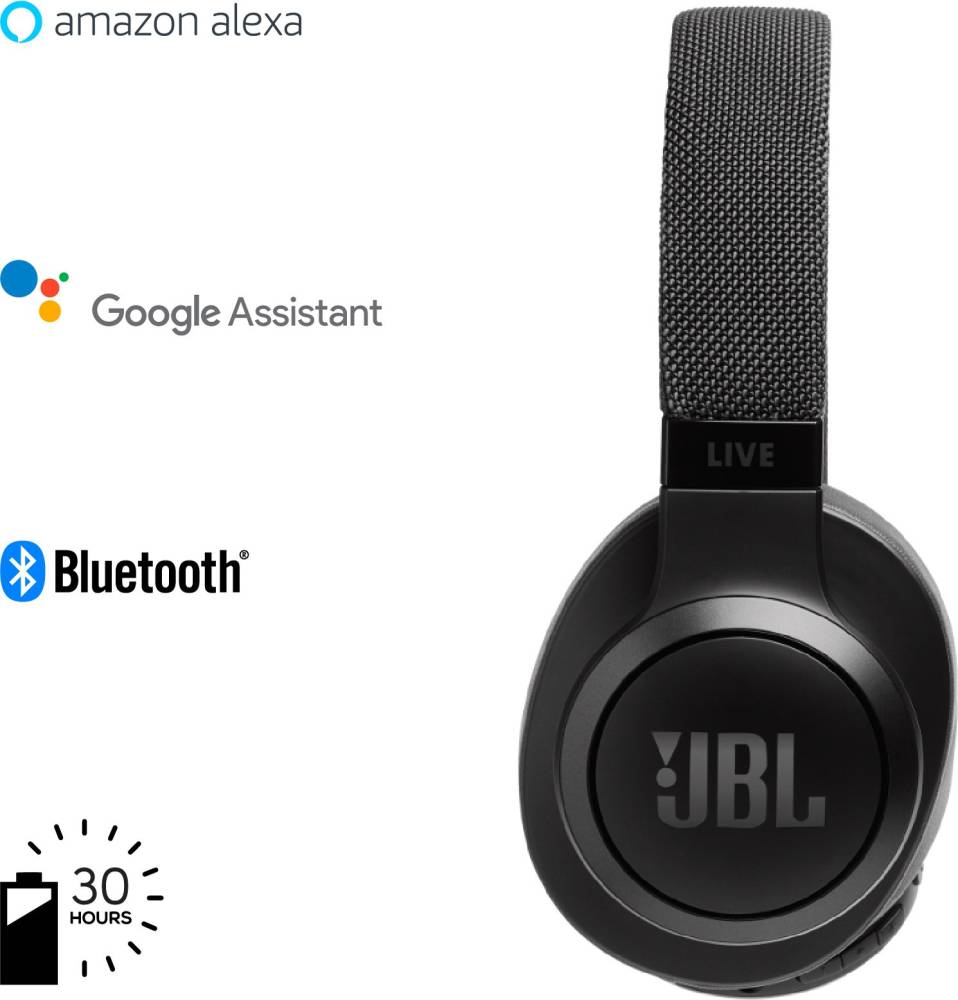 JBL Live 500BT Voice Enabled Bluetooth Headset (Black, On the Ear)