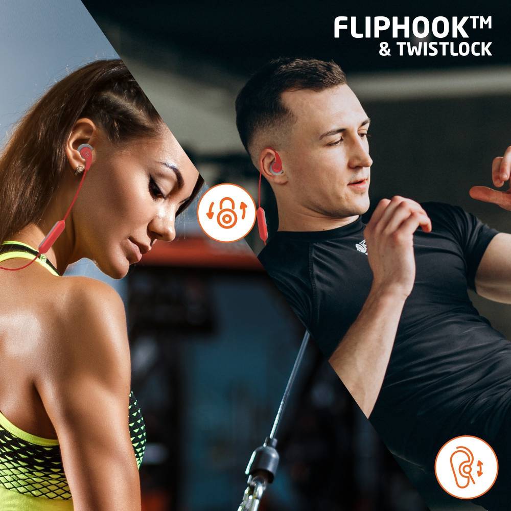 JBL Endurance RunBT IPX5 Sports Bluetooth Headset (Red, Grey, In the Ear)