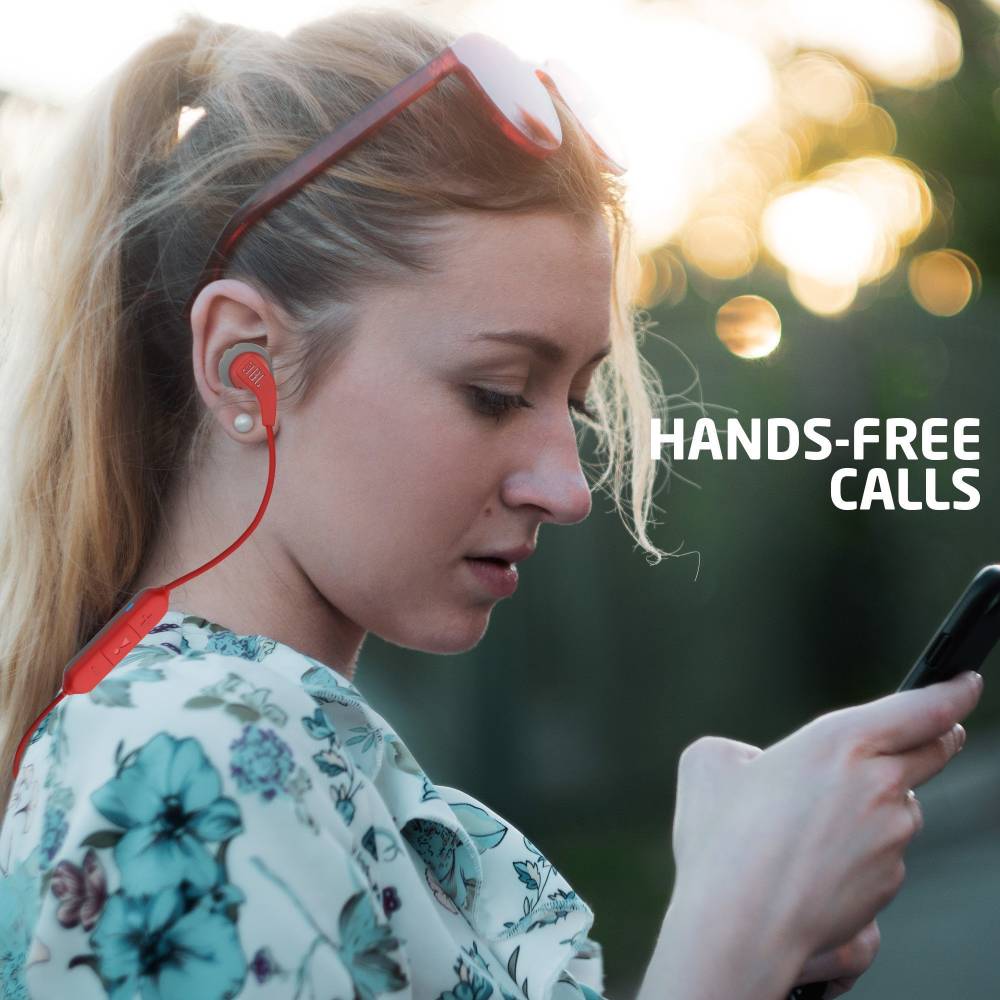 JBL Endurance RunBT IPX5 Sports Bluetooth Headset (Red, Grey, In the Ear)