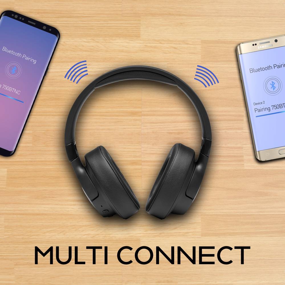 JBL Tune 750BTNC Active Noise Cancelling Bluetooth Headset (Black, On the Ear)