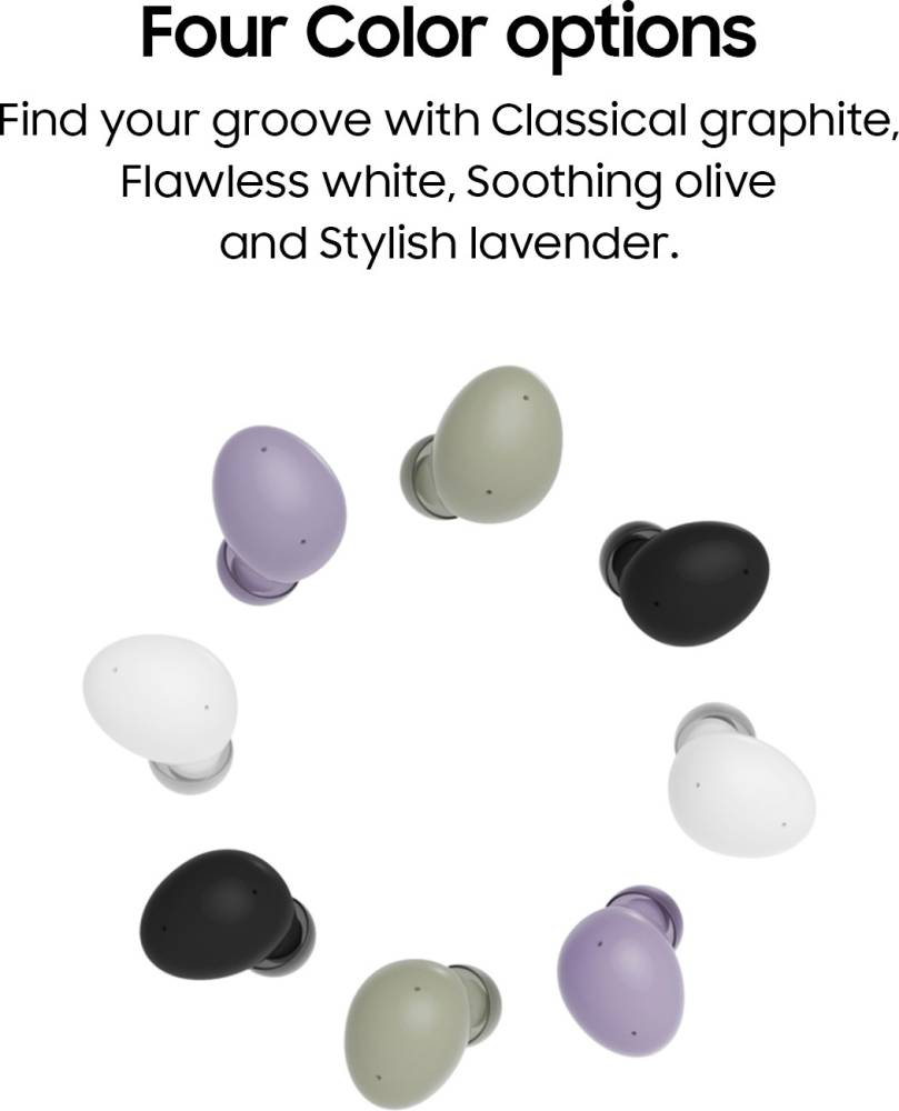 SAMSUNG Galaxy Buds 2 Bluetooth Headset (Lavender, True Wireless)