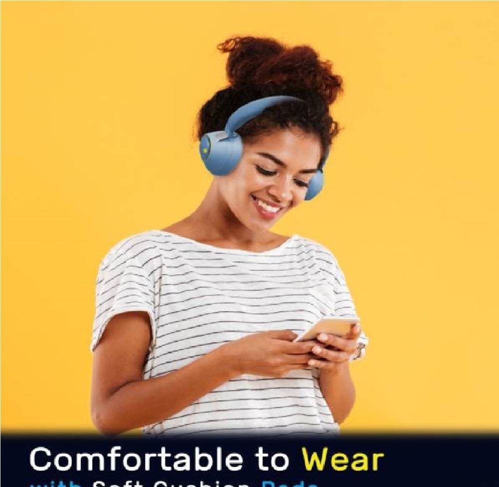 ZEBRONICS ZEB_DUKE Bluetooth Headphone Bluetooth Headset (Blue, On the Ear)