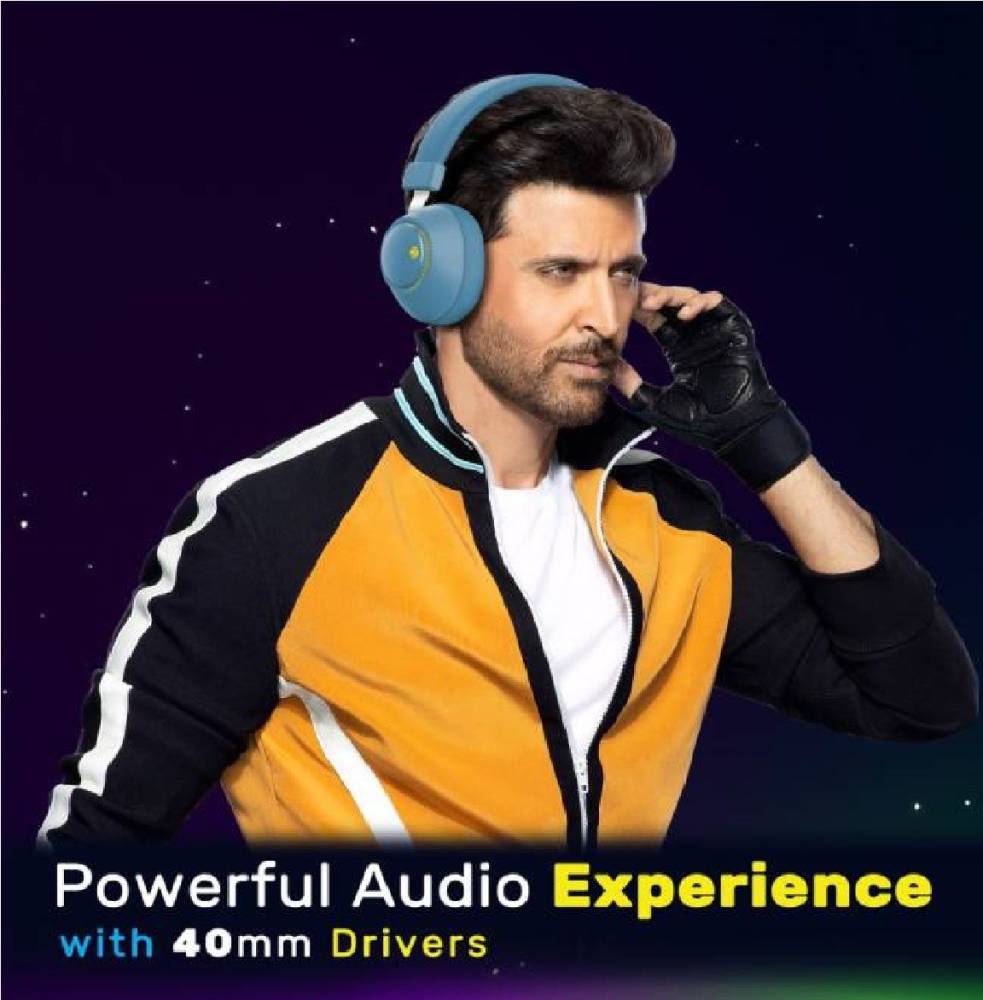 ZEBRONICS ZEB_DUKE Bluetooth Headphone Bluetooth Headset (Blue, On the Ear)