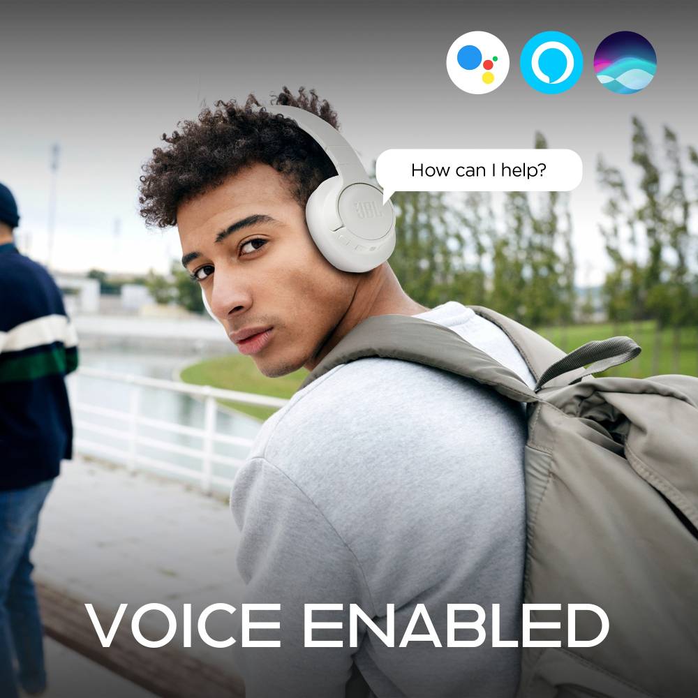 JBL Tune 750BTNC Active Noise Cancelling Bluetooth Headset (White, On the Ear)