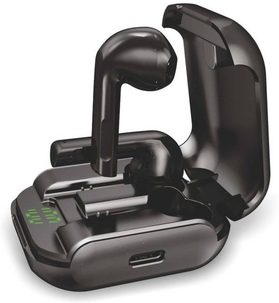 MAXOBULL Black Tune pods with diplay battery Bluetooth Headset (Black, In the Ear)