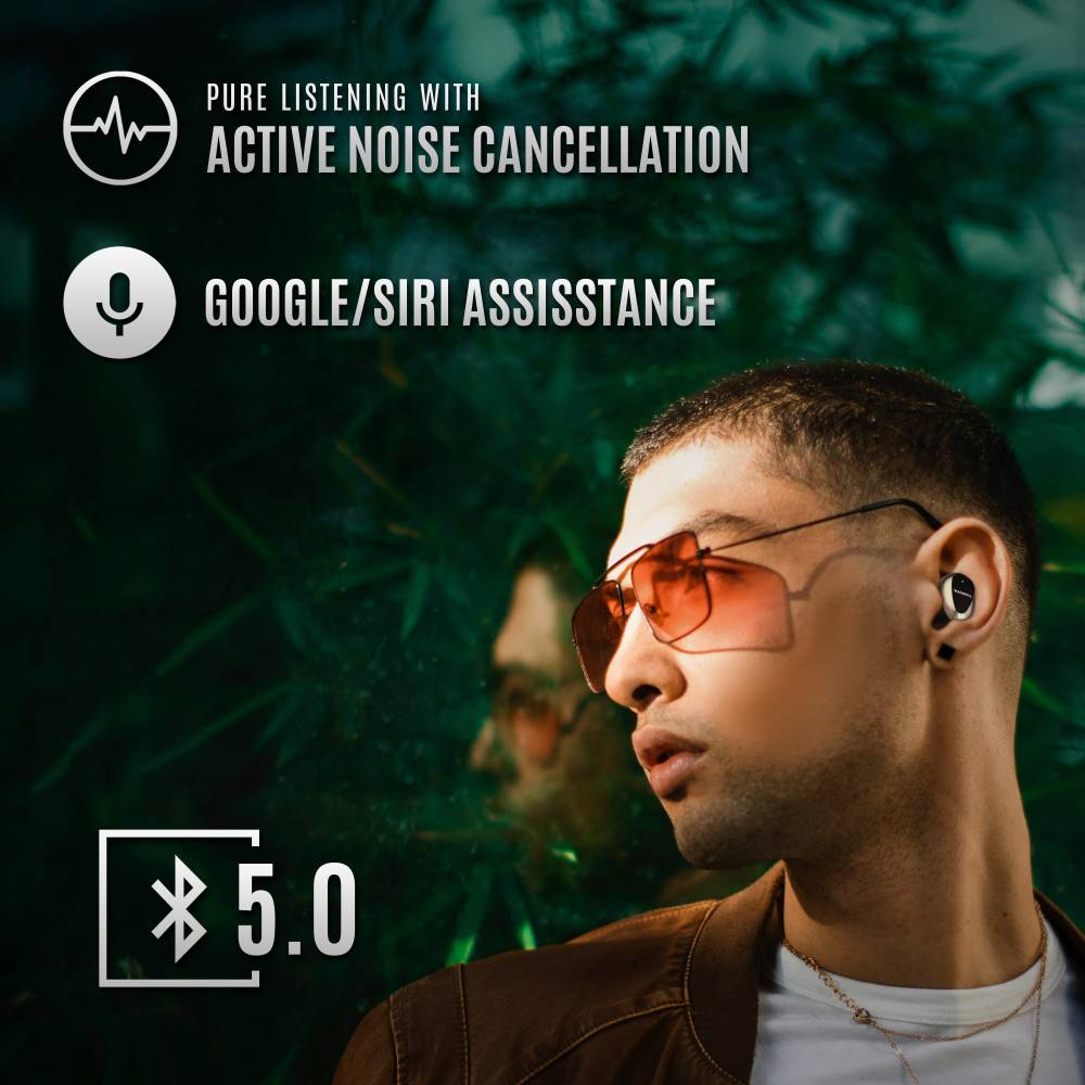 MAXOBULL flypods Super grey bluetooth headphone ipx 5.0 wireless earbuds Bluetooth Headset (Super Grey, In the Ear)