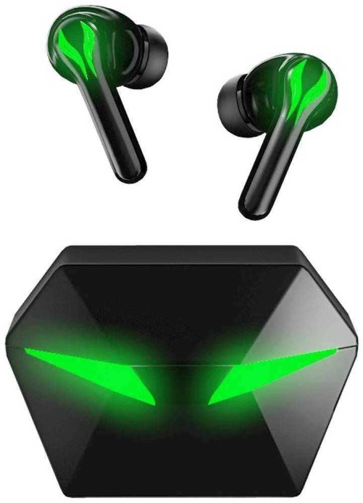fiado high bass Phantom Design led earpods with low latency Bluetooth Gaming Headset (Black, True Wireless)