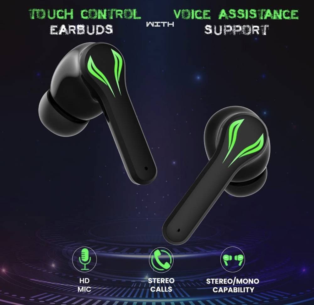 fiado high bass Phantom Design led earpods with low latency Bluetooth Gaming Headset (Black, True Wireless) fiado high bass Phantom Design led earpods with low latency Bluetooth Gaming Headset (Black, True Wireless)