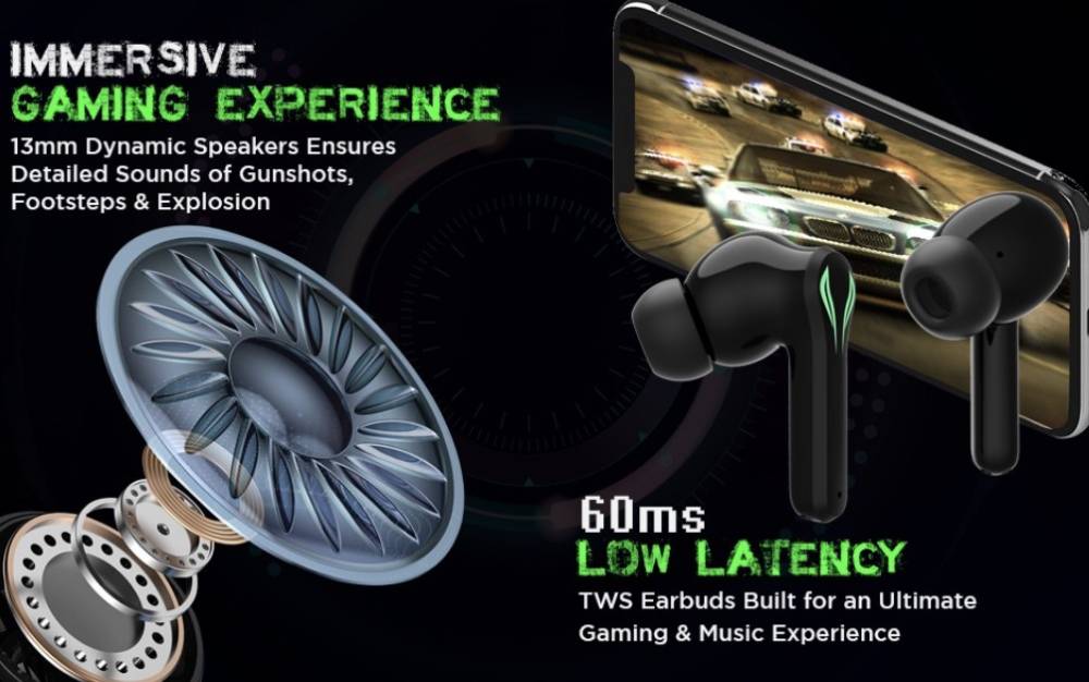 fiado high bass Phantom Design led earpods with low latency Bluetooth Gaming Headset (Black, True Wireless) fiado high bass Phantom Design led earpods with low latency Bluetooth Gaming Headset (Black, True Wireless)