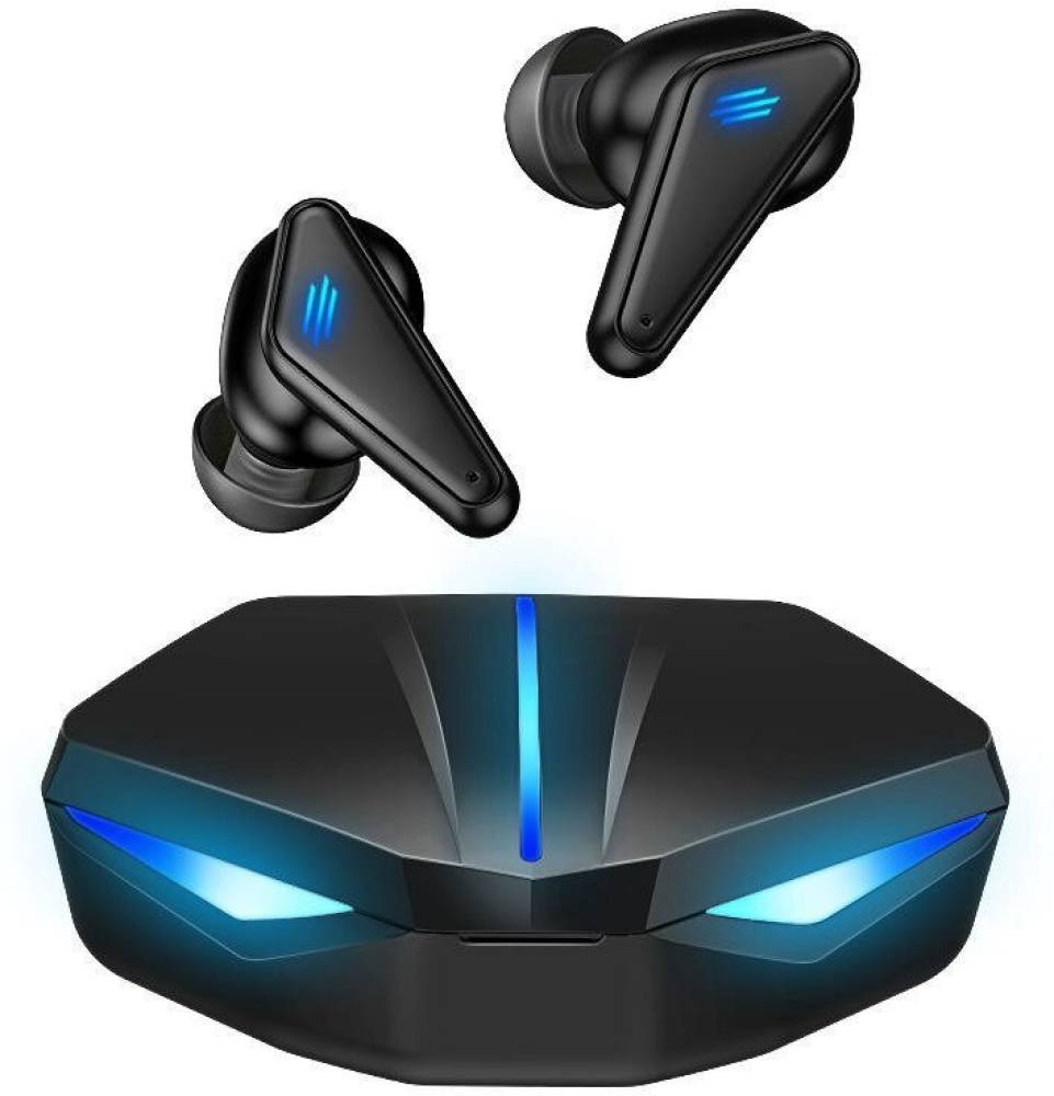 fiado Alien Design Gaming TWS EarPods Low-Latency wireless Bluetooth Gaming Headset (Black, True Wireless)