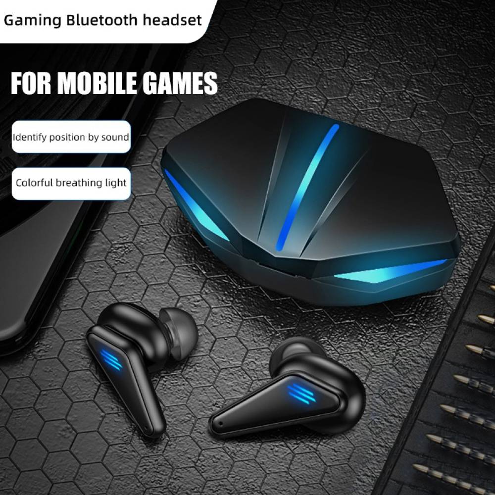 fiado Alien Design Gaming TWS EarPods Low-Latency wireless Bluetooth Gaming Headset (Black, True Wireless)