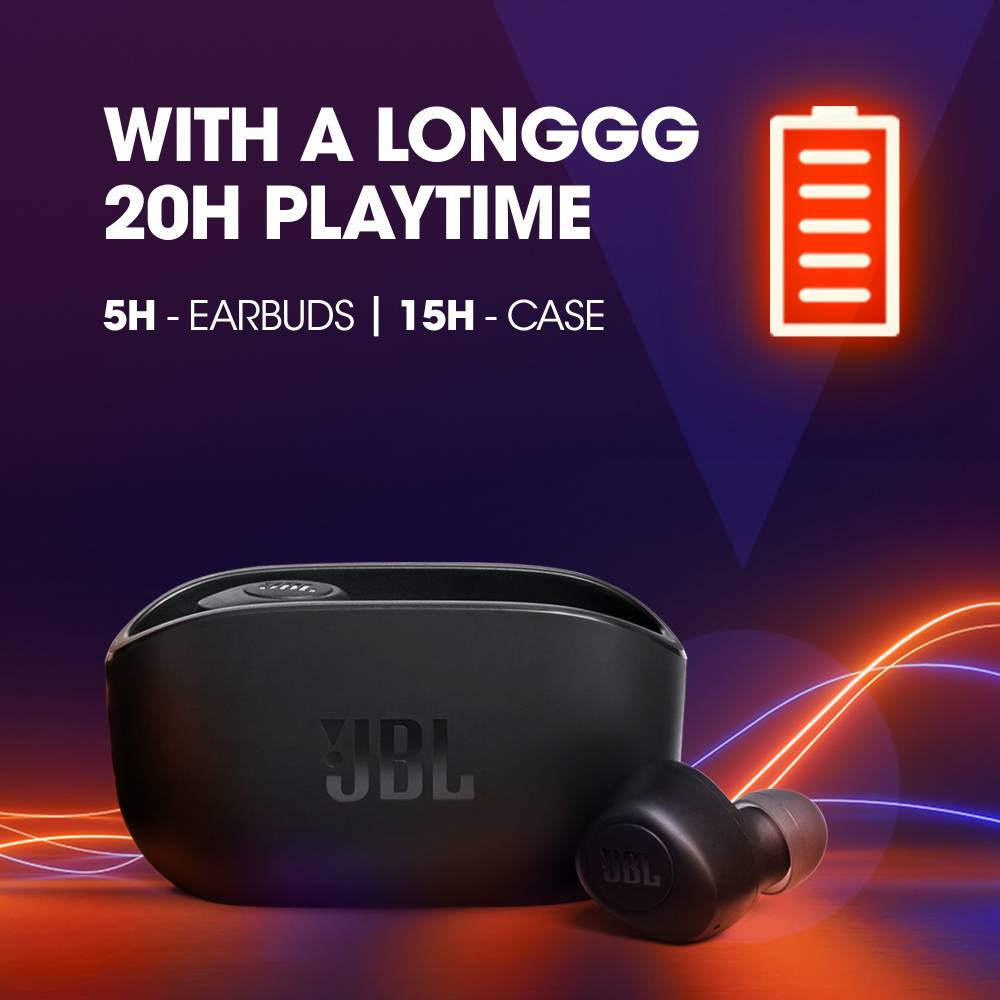 JBL Wave 100TWS Bluetooth Headset (Black, True Wireless)