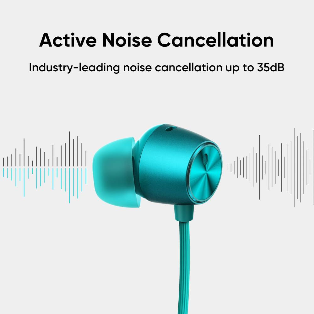 realme Buds Wireless Pro with Active Noise Cancellation (ANC) Bluetooth Headset (Green, In the Ear)