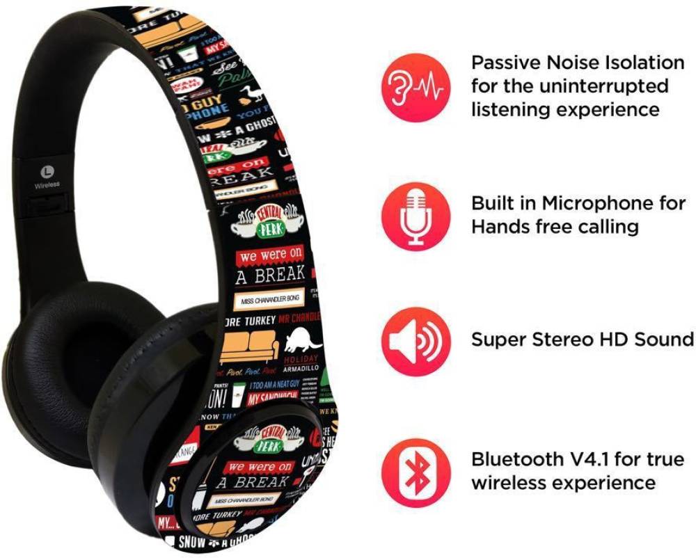 macmerise Friends Infographic - Decibel Wireless On Ear Headphones Bluetooth Headset (Multicolor, On the Ear)