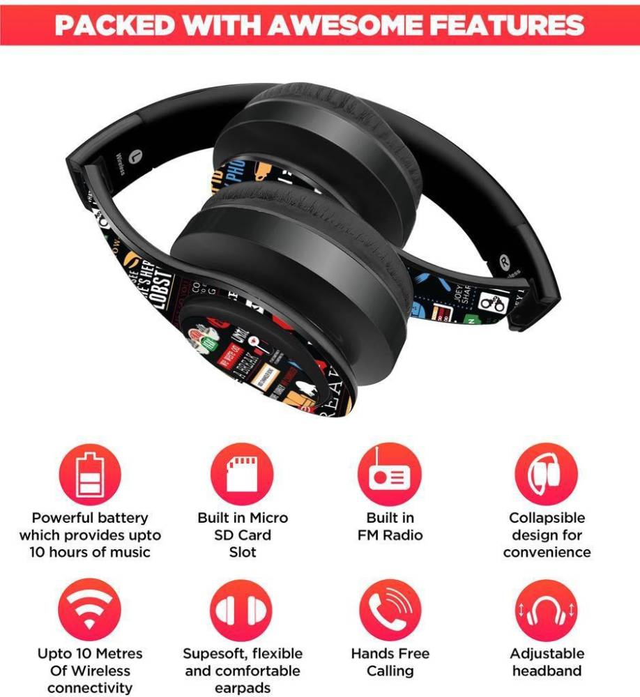 macmerise Friends Infographic - Decibel Wireless On Ear Headphones Bluetooth Headset (Multicolor, On the Ear)