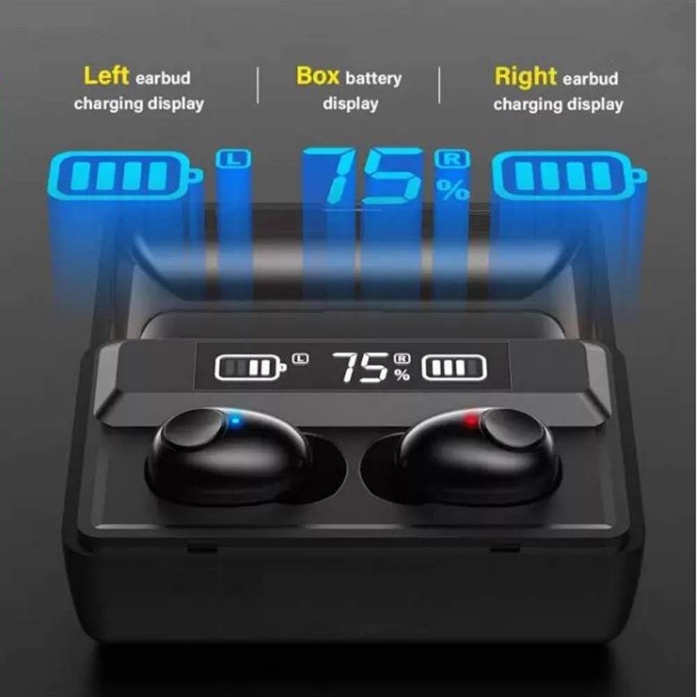 NEFI TWS T8 Bluetooth 5.0 True Wireless Headphones Waterproof Bluetooth without Mic Headset (Black, In the Ear)