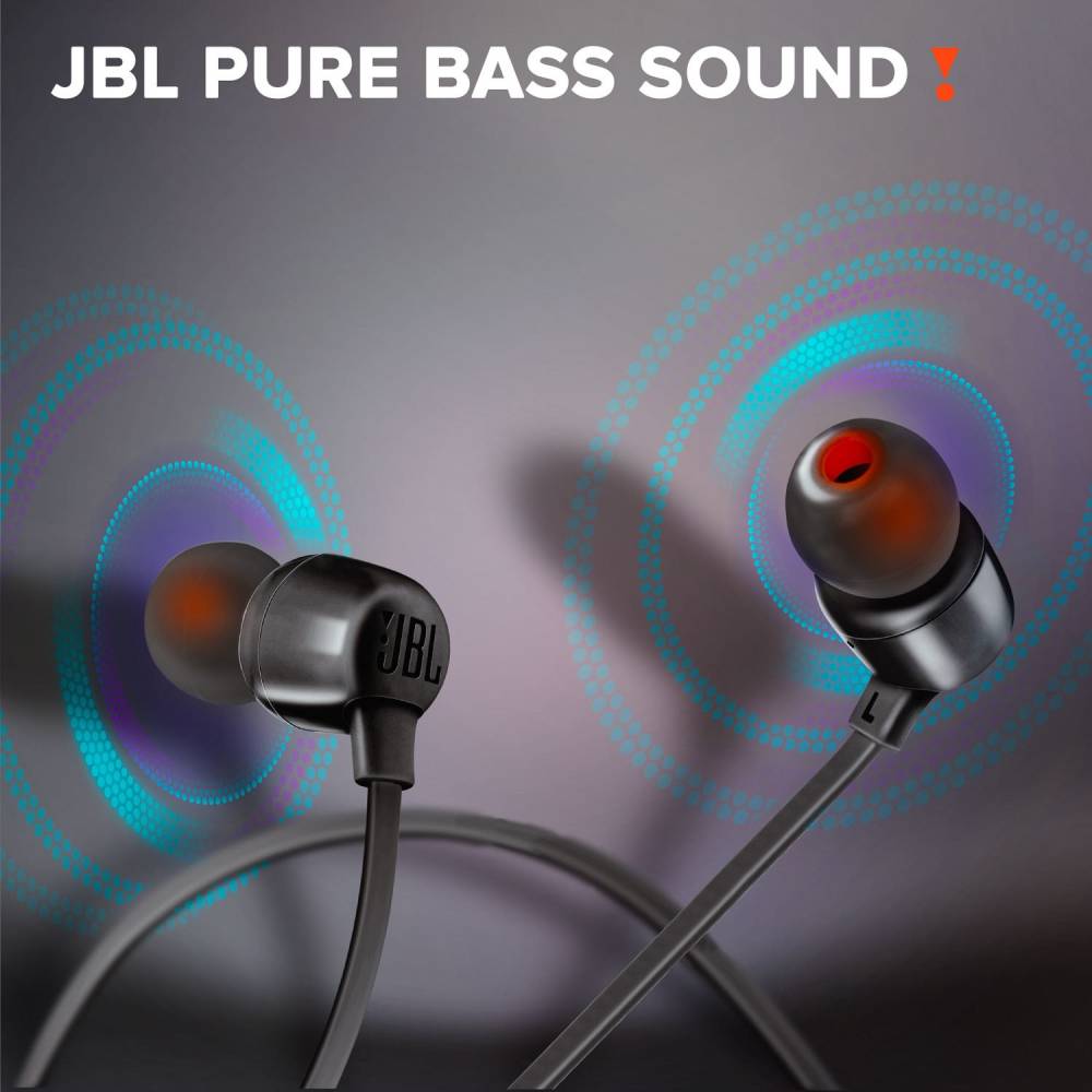 JBL T165BT Bluetooth Headset (Black, In the Ear)