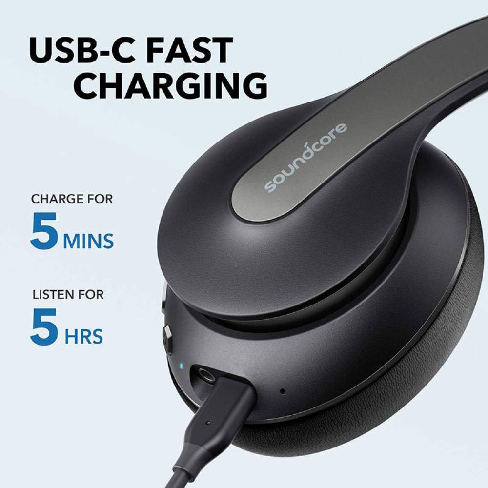 Soundcore by Anker Life Q10 with Fast Charging Bluetooth Headset (Grey, On the Ear)