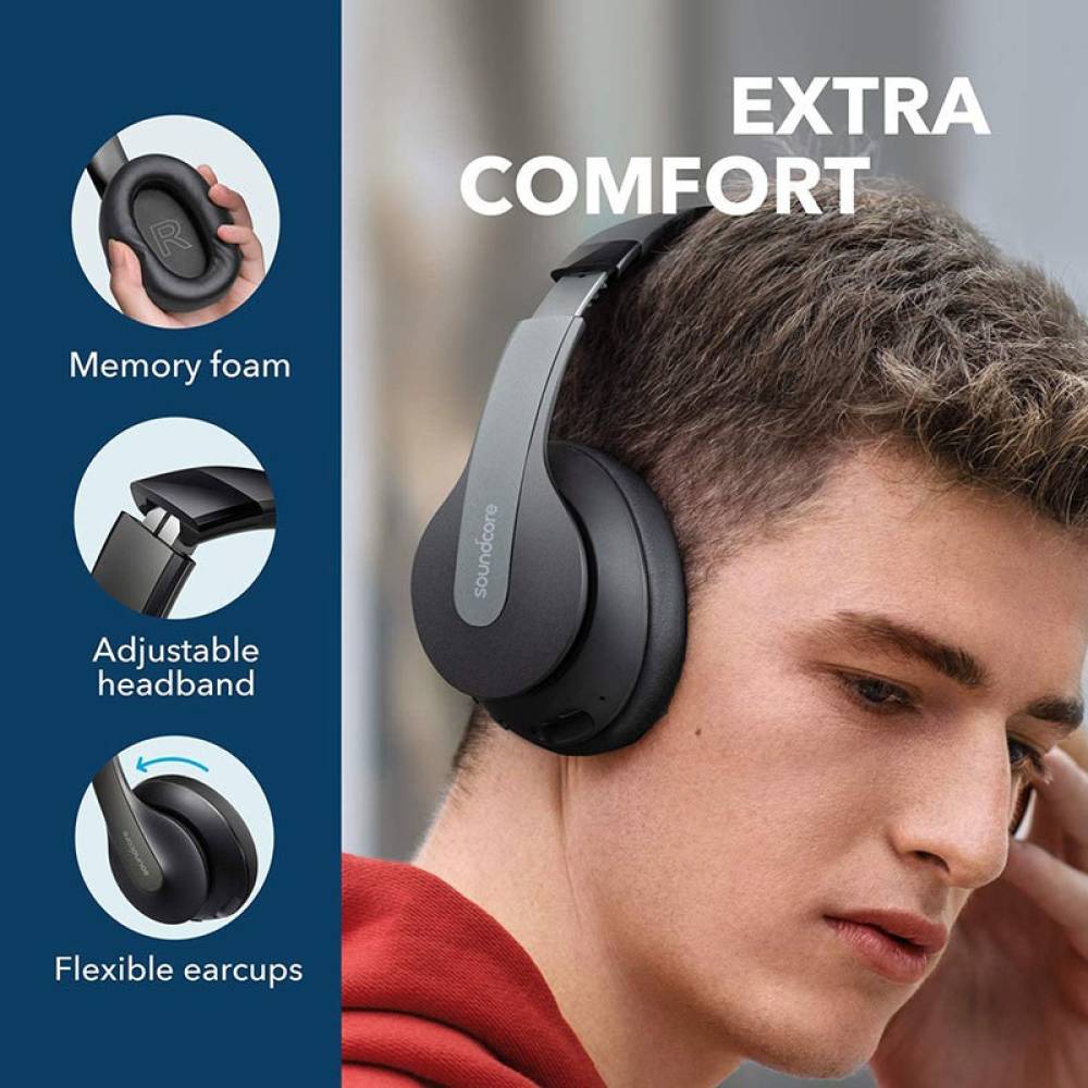 Soundcore by Anker Life Q10 with Fast Charging Bluetooth Headset (Grey, On the Ear)