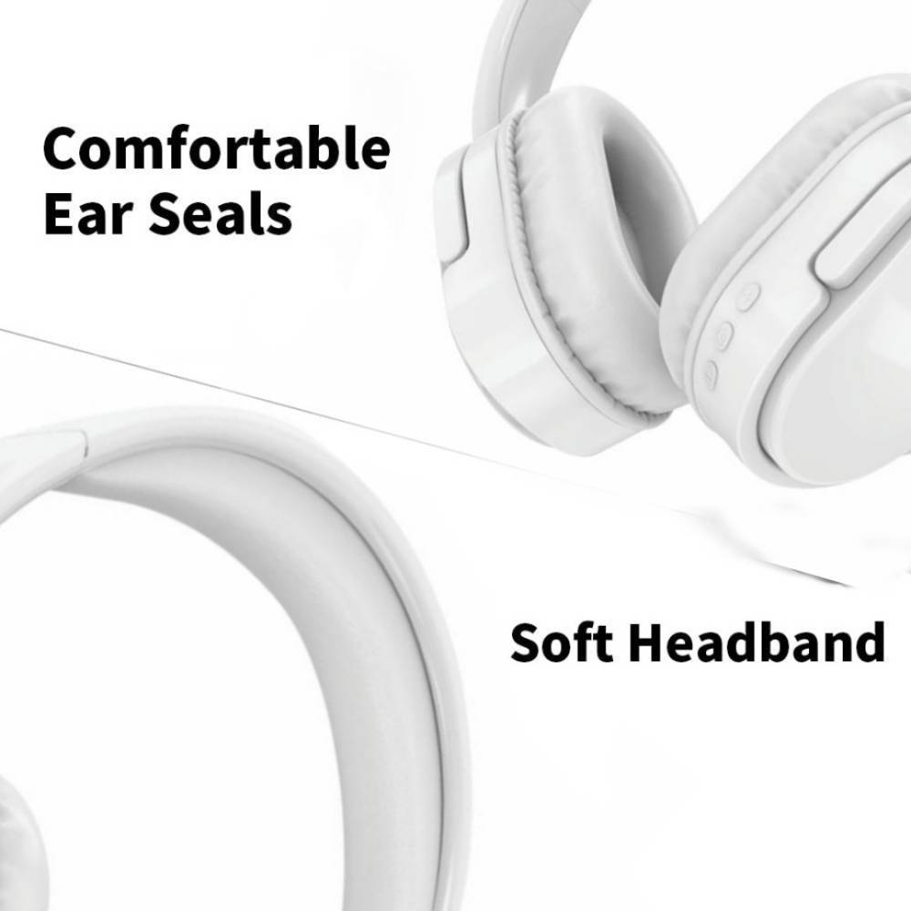 Meyaar Pilot Series Bluetooth Headphones With High Bass & Boom Mic Bluetooth, Wired Gaming Headset (White, On the Ear)