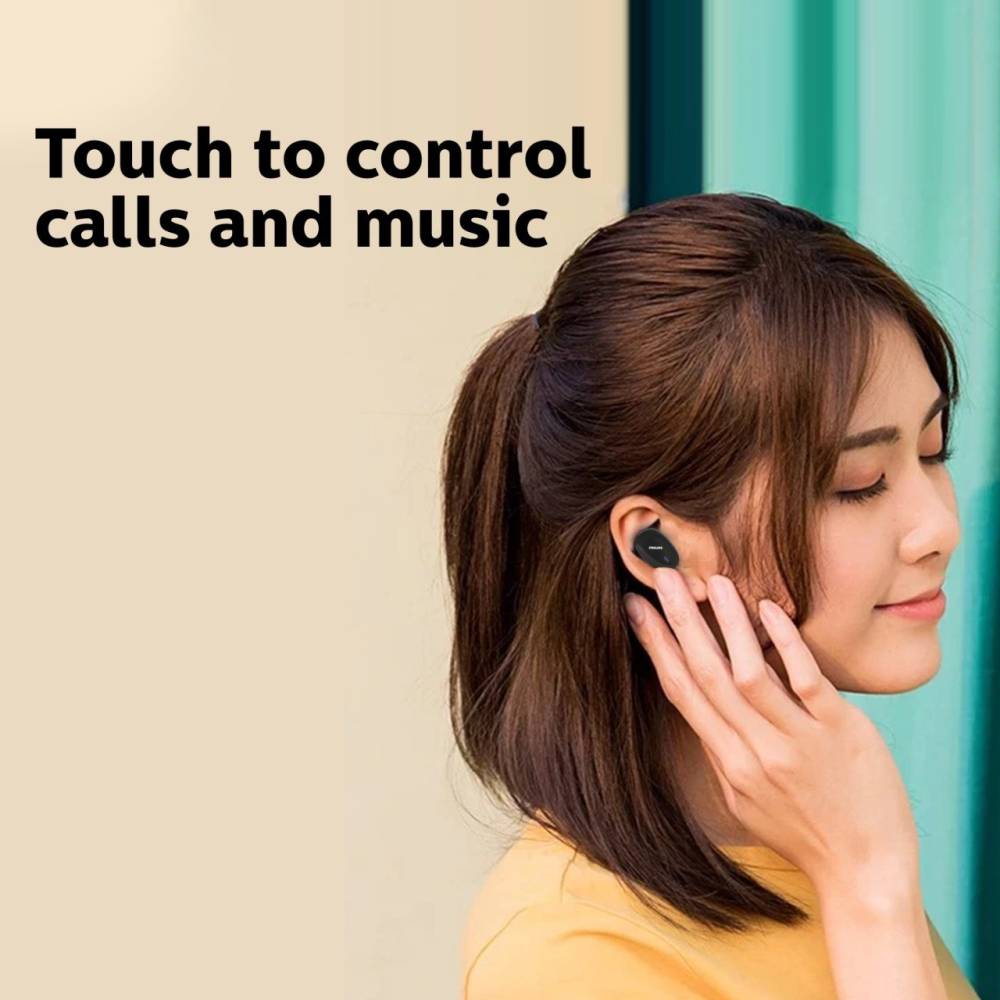 PHILIPS TAT4205BK (TWS) with IPX5 Splash-Proof Design Bluetooth Headset (Black, True Wireless)