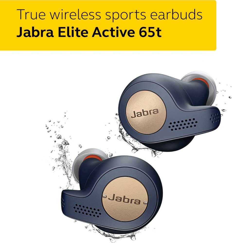 Jabra Elite Active 65t Copper Bluetooth Headset (Blue, True Wireless)