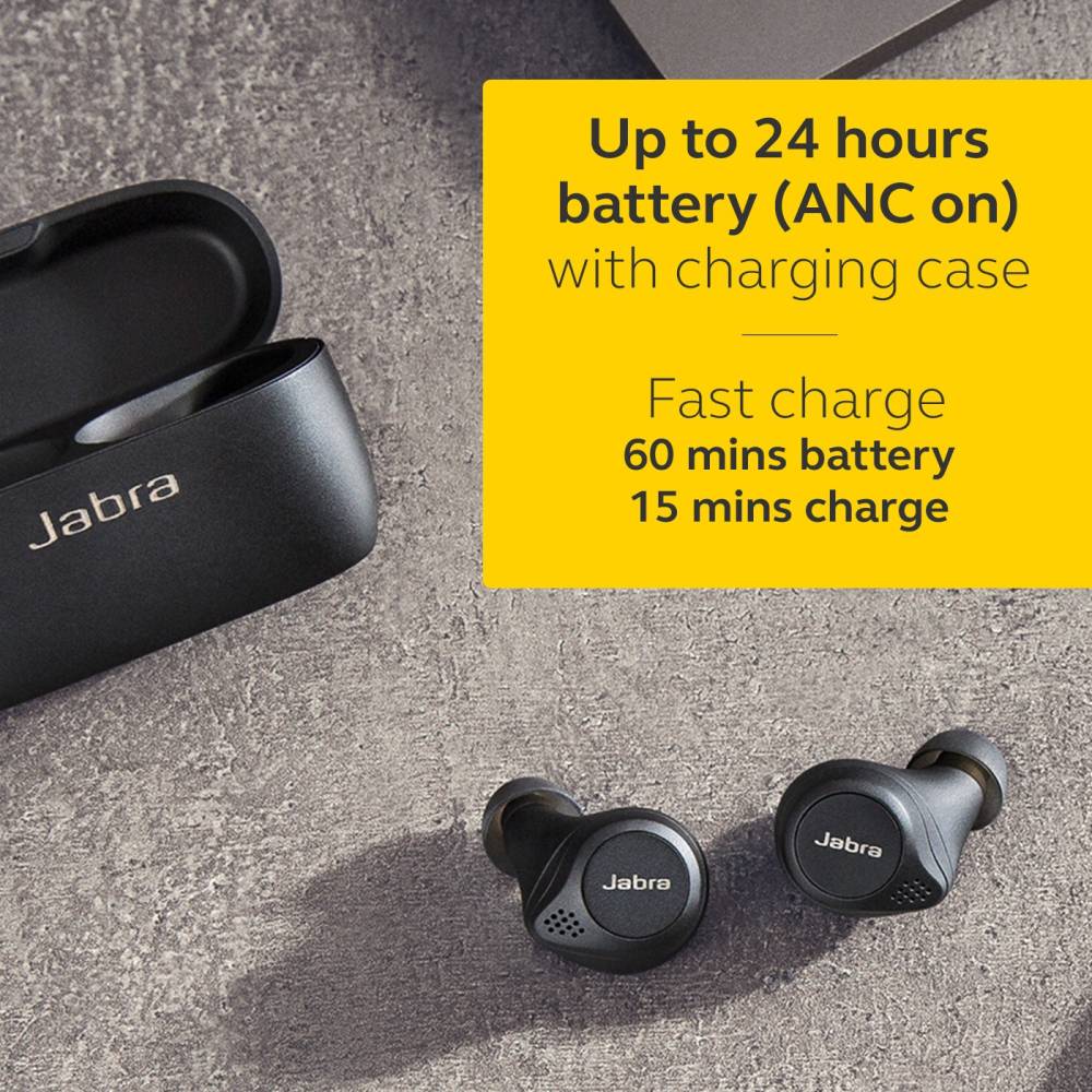 Jabra Elite 75t With Active Noise Cancellation enabled Bluetooth Headset (Black, True Wireless)