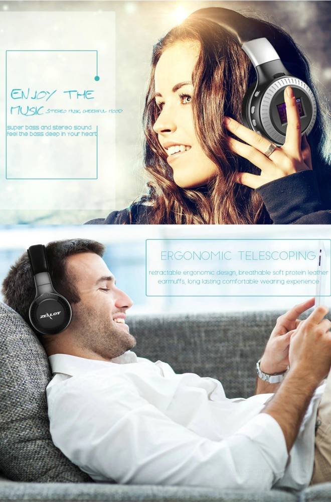 blue seed BBD Hifi Stereo headphone with Mic Bluetooth Headset (Black, Grey, On the Ear)