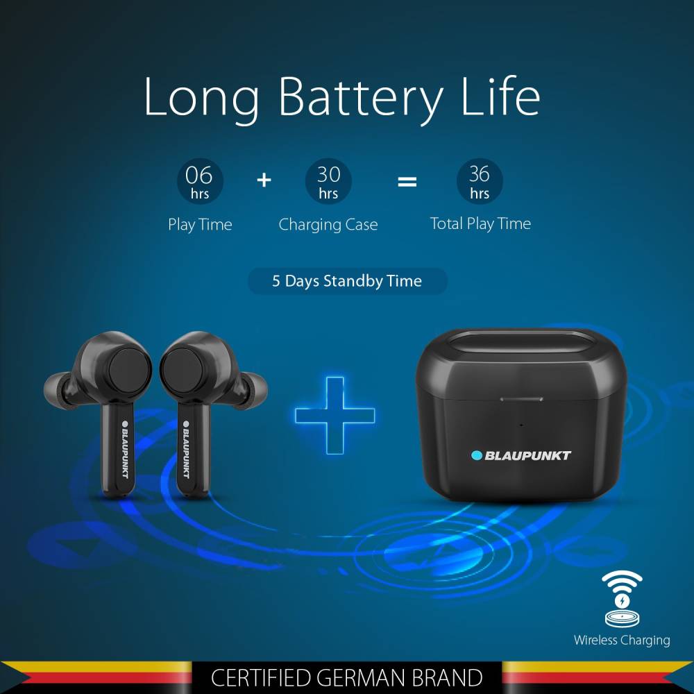 Blaupunkt BTW Pro+ Bluetooth Headset (Black, True Wireless)