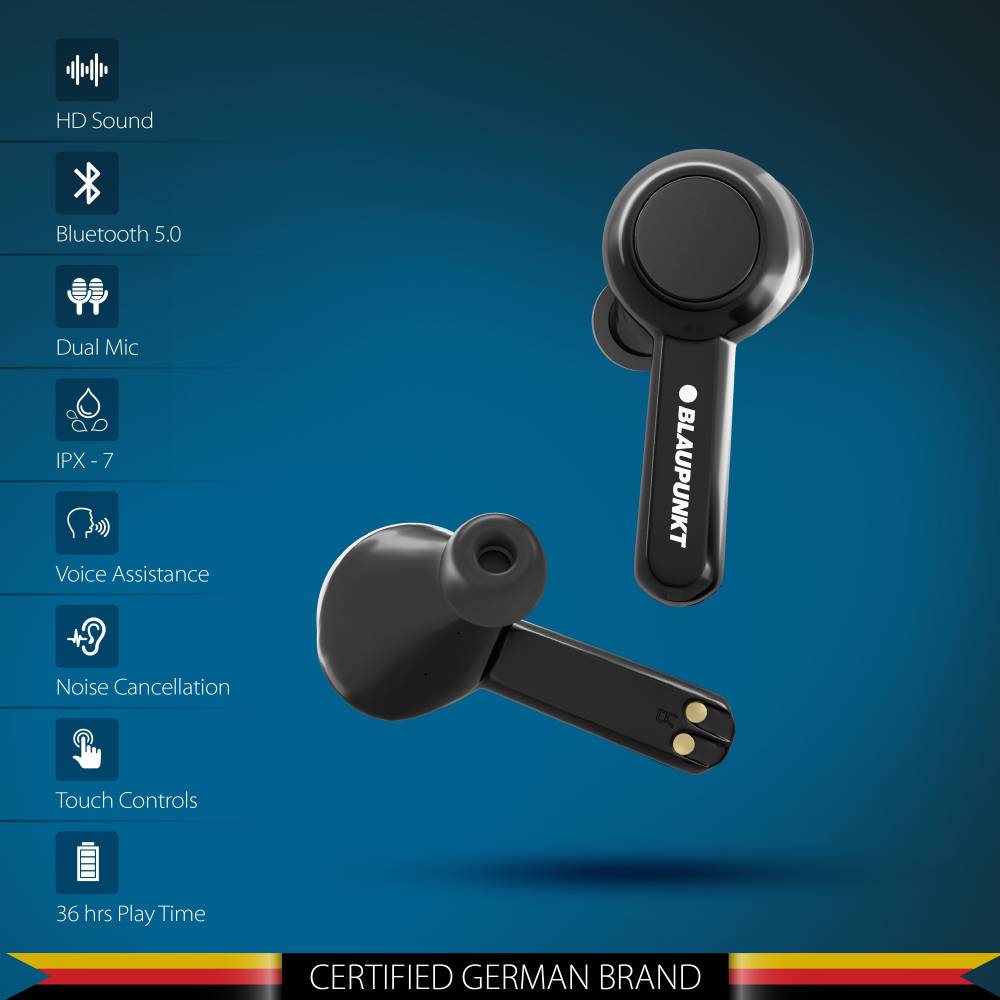 Blaupunkt BTW Pro+ Bluetooth Headset (Black, True Wireless)