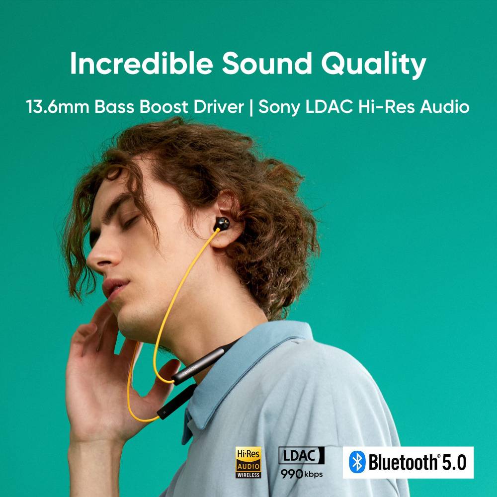 realme Buds Wireless Pro with Active Noise Cancellation (ANC) Bluetooth Headset (Yellow, In the Ear)