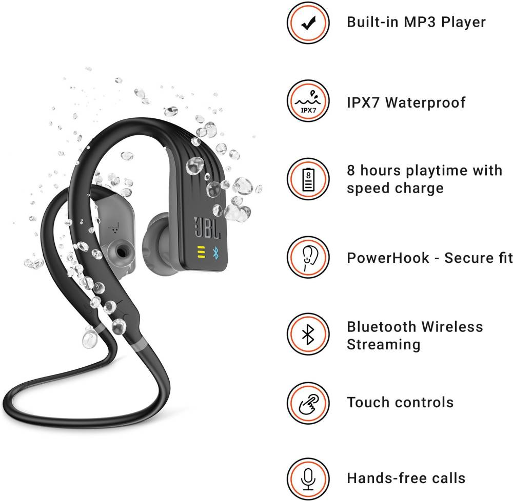 JBL Endurance Dive Bluetooth Headset (Black, In the Ear)