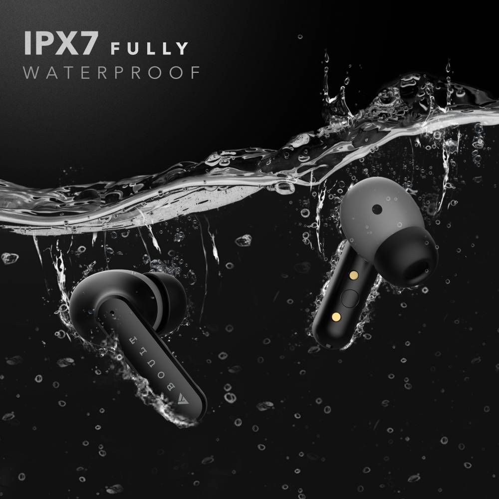 Boult Audio AirBass ENCore with Environmental Noise Cancellation (ENC) Bluetooth Headset (Black, True Wireless)