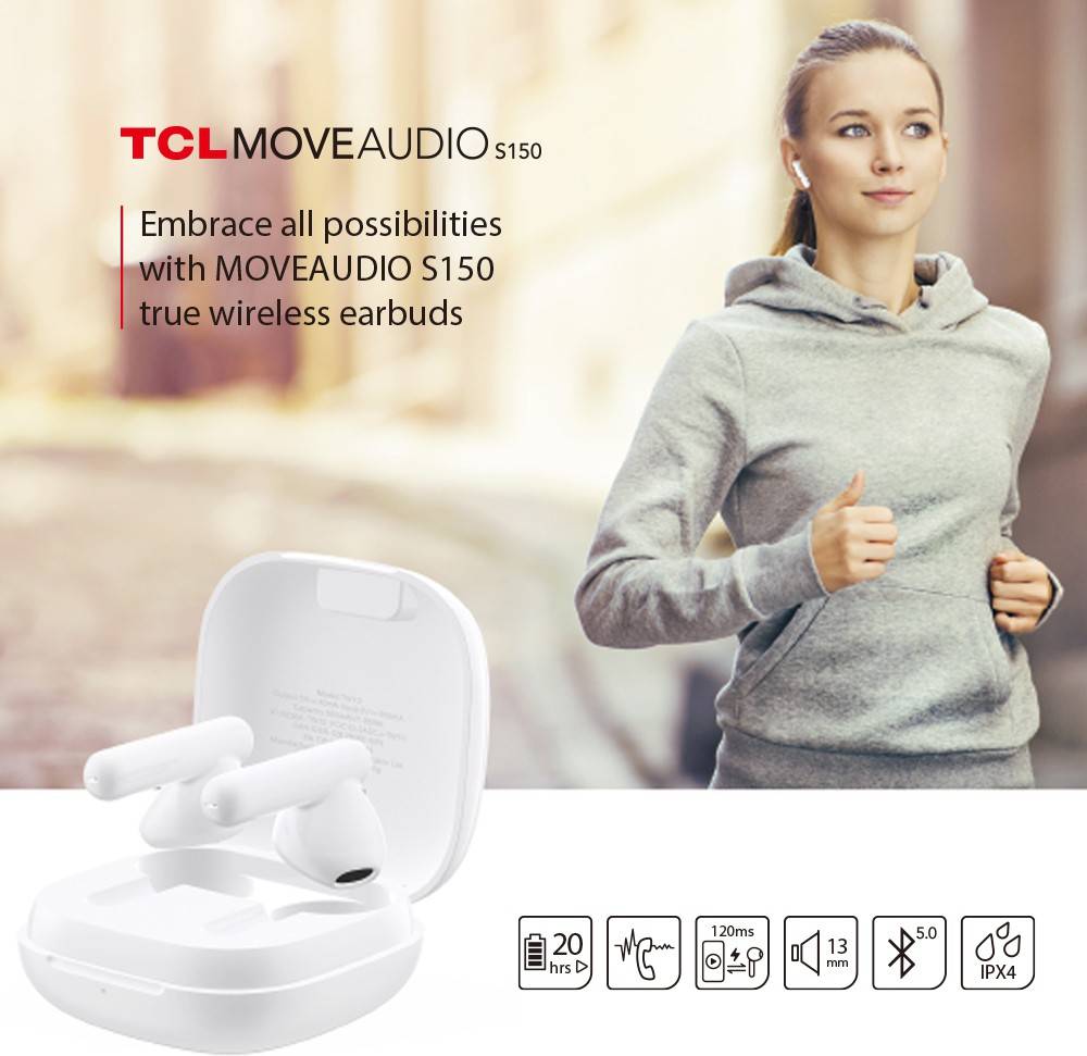 TCL MOVEAUDIO S150 Bluetooth Headset (White, True Wireless) TCL MOVEAUDIO S150 Bluetooth Headset (White, True Wireless)