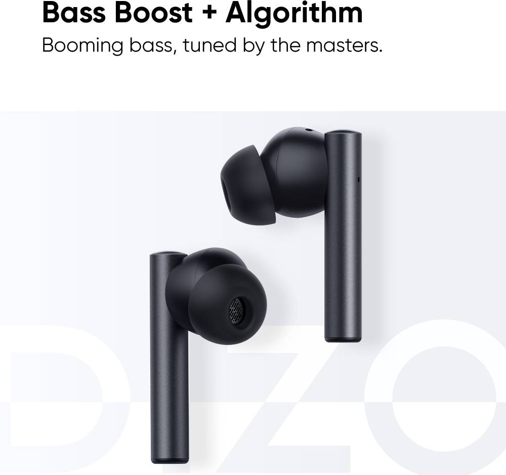 DIZO by realme TechLife GoPods Bluetooth Headset (Smoky Grey, True Wireless)