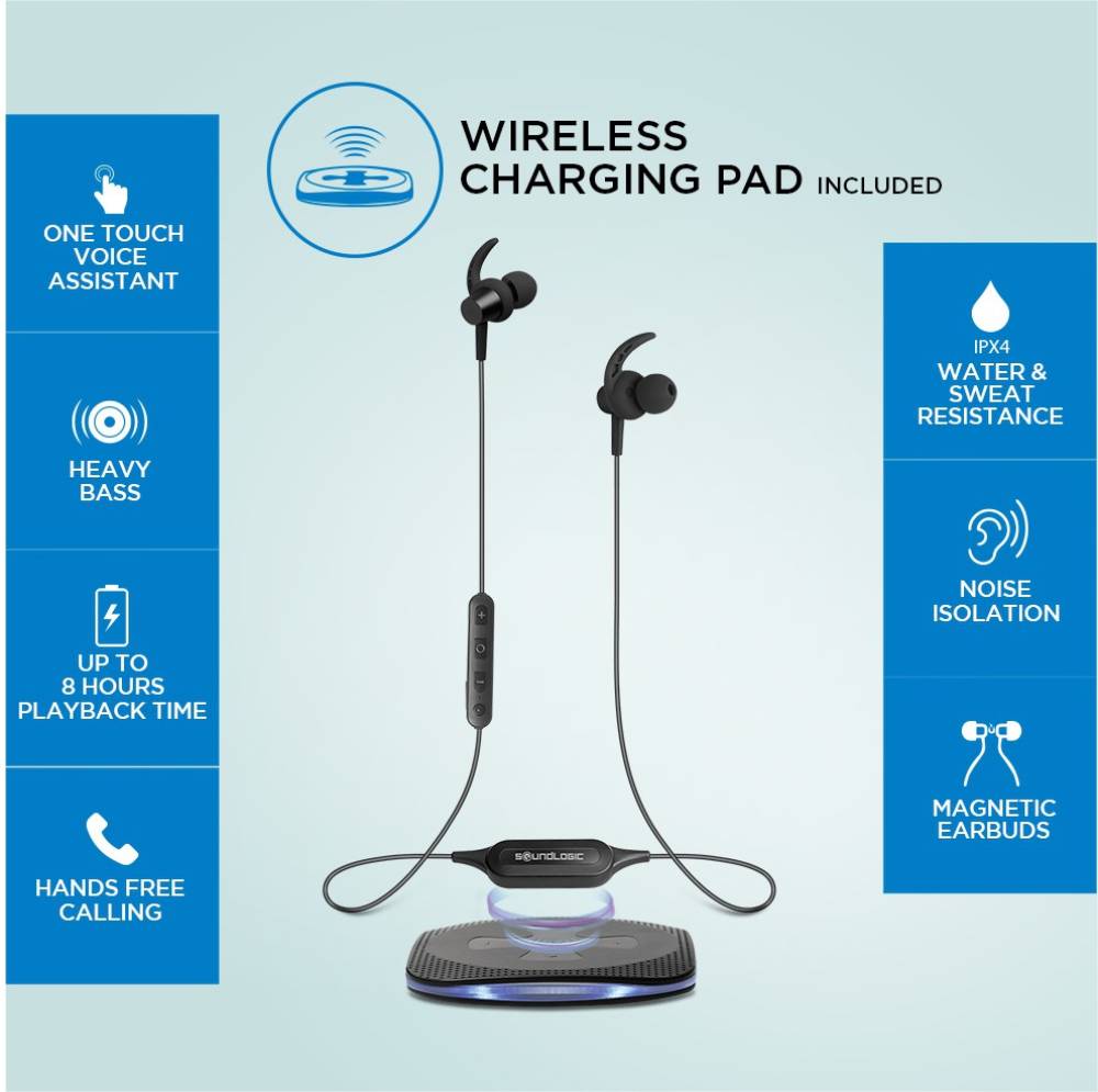 SoundLOGIC Freedom Sports with Wireless Charging Bluetooth Headset (Black, In the Ear) SoundLOGIC Freedom Sports with Wireless Charging Bluetooth Headset (Black, In the Ear)