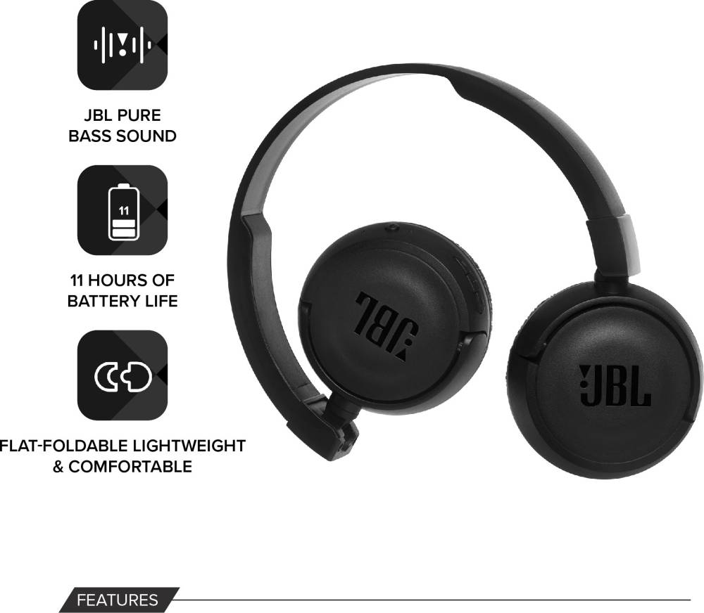 JBL T450BT Extra Bass Bluetooth Headset (Black, On the Ear) JBL T450BT Extra Bass Bluetooth Headset (Black, On the Ear)