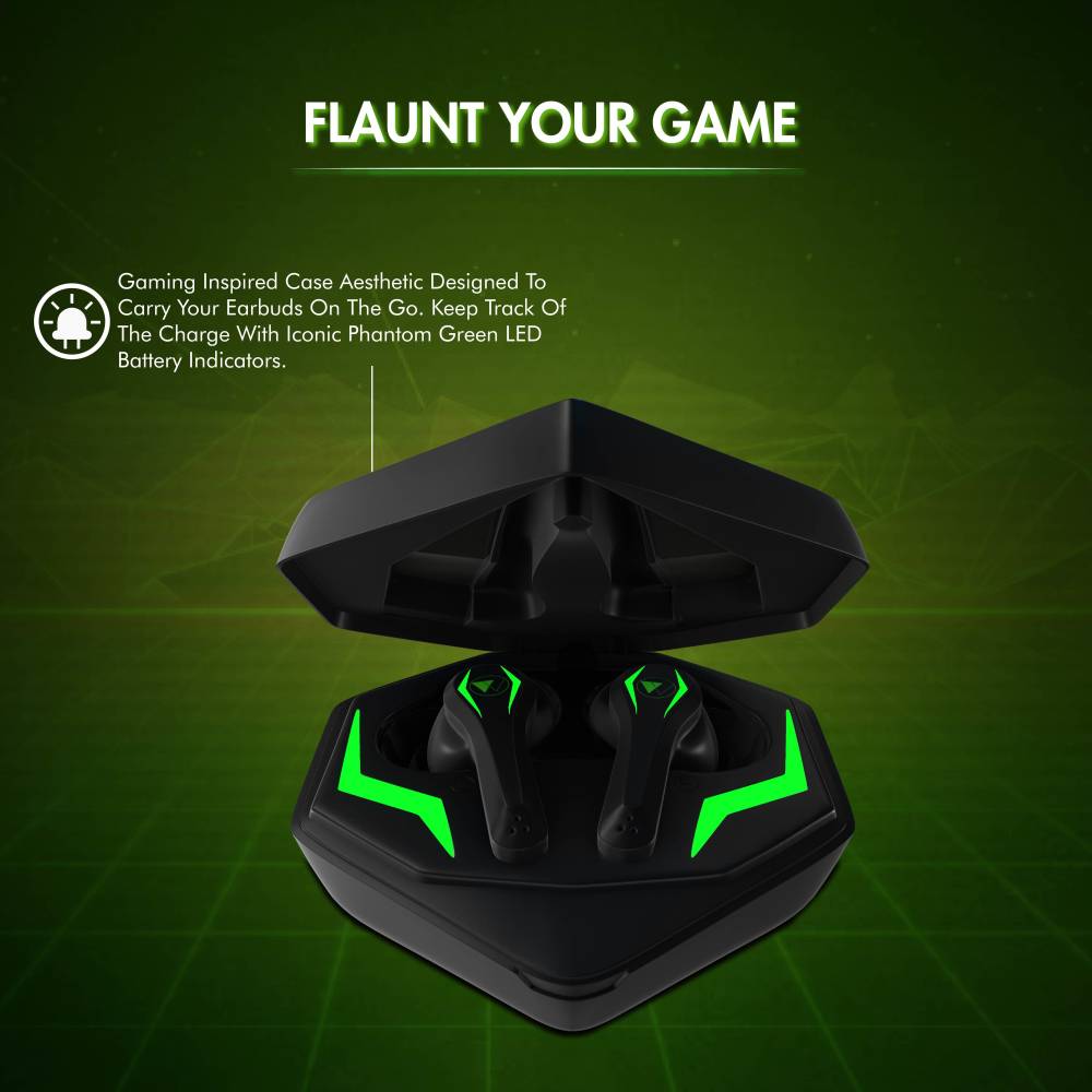 Wings Phantom Pro Gaming TWS with 30 Hrs Playtime Bluetooth Headset (Black, True Wireless)