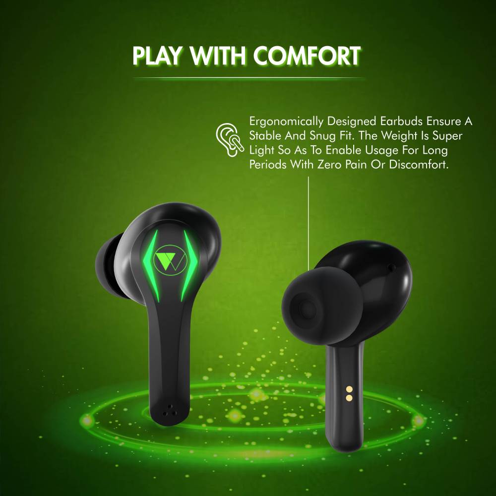 Wings Phantom Pro Gaming TWS with 30 Hrs Playtime Bluetooth Headset (Black, True Wireless)