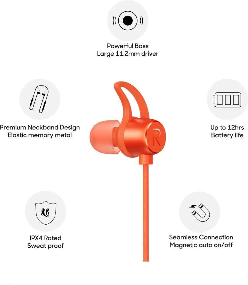 realme Buds Wireless Bluetooth Headset (Orange, In the Ear) realme Buds Wireless Bluetooth Headset (Orange, In the Ear)