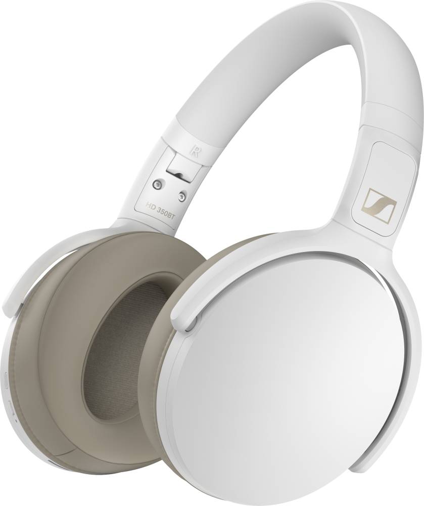 Sennheiser HD 350BT Bluetooth Headset (White, On the Ear)
