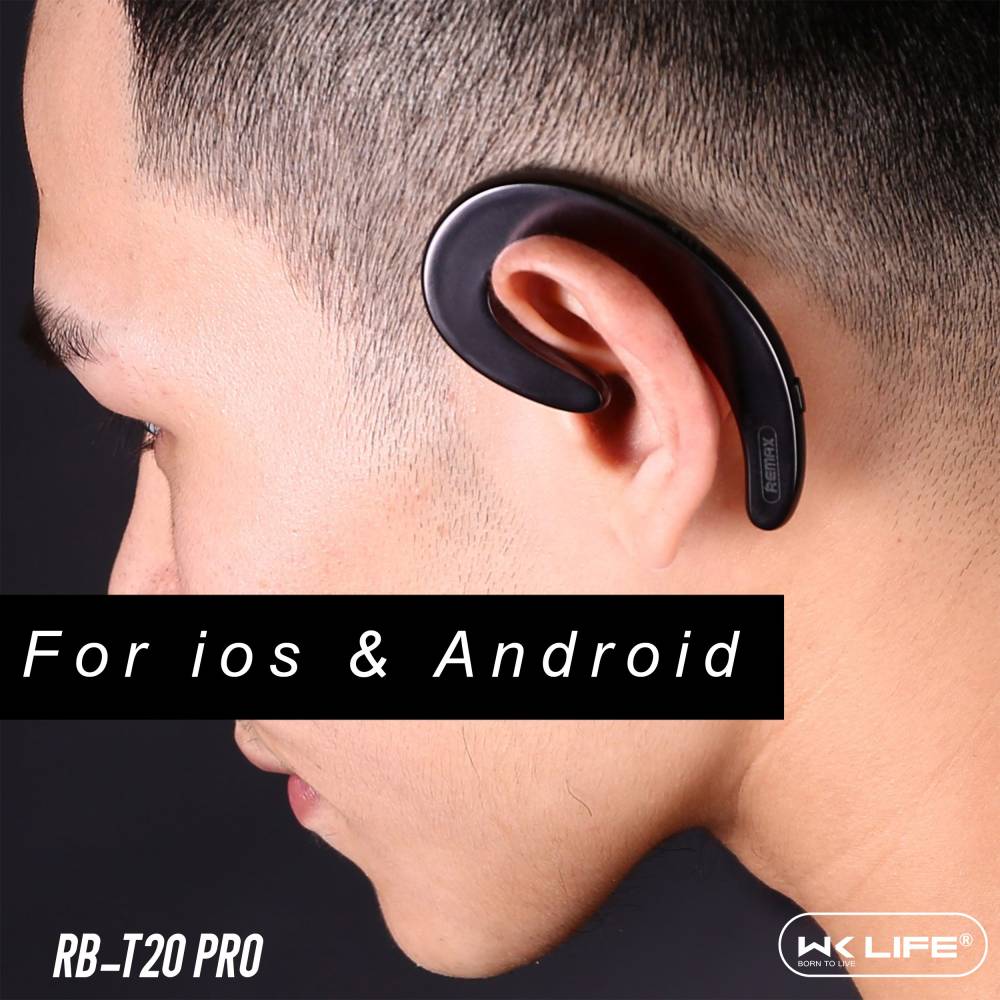 Wk Life RB-T20 Pro Ultrathin Wireless Headset Bluetooth Headset (Black, True Wireless)