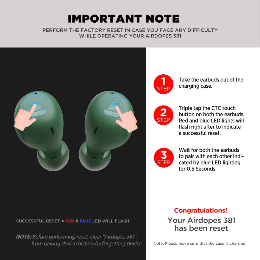 boAt Airdopes 381 with ASAP charge Bluetooth Headset (Army Green, True Wireless)