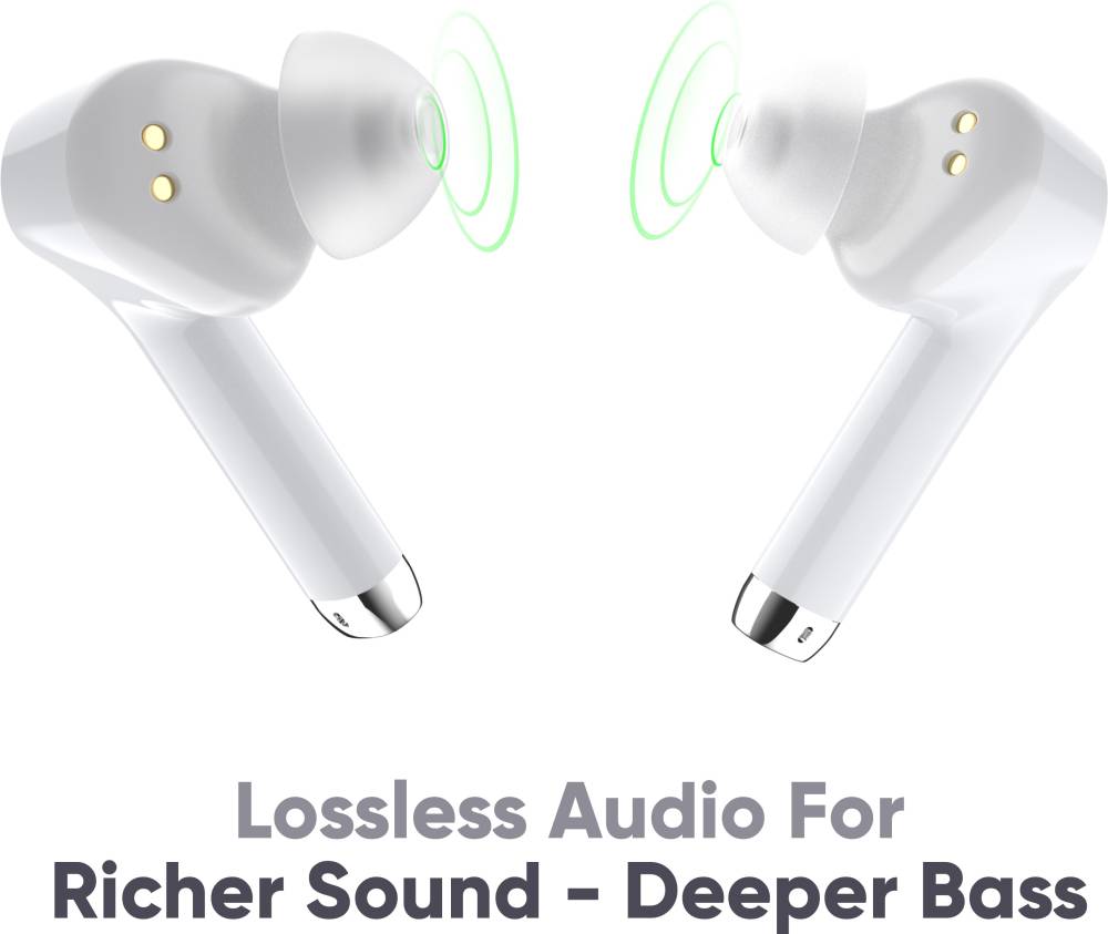 Mivi DuoPods M80 True Wireless Bluetooth Headset with aptX Audio Bluetooth Headset (White, True Wireless)