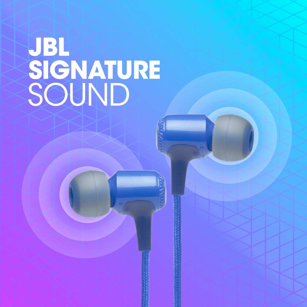 JBL Live 100BT Bluetooth Headset (Blue, In the Ear)